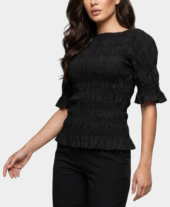 
Smocked Top in BLACK view 1