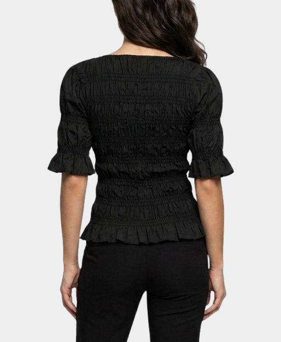 
Smocked Top in BLACK view 2