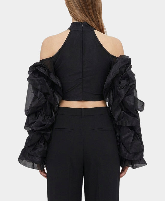 Ruffle Cold Shoulder Top view 2