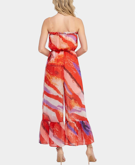 Printed Strapless Jumpsuit view 2