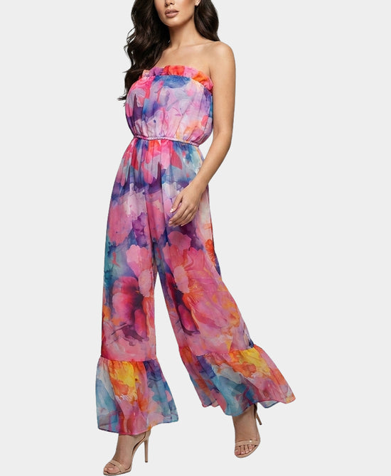 
Printed Strapless Jumpsuit in MULTI view 1