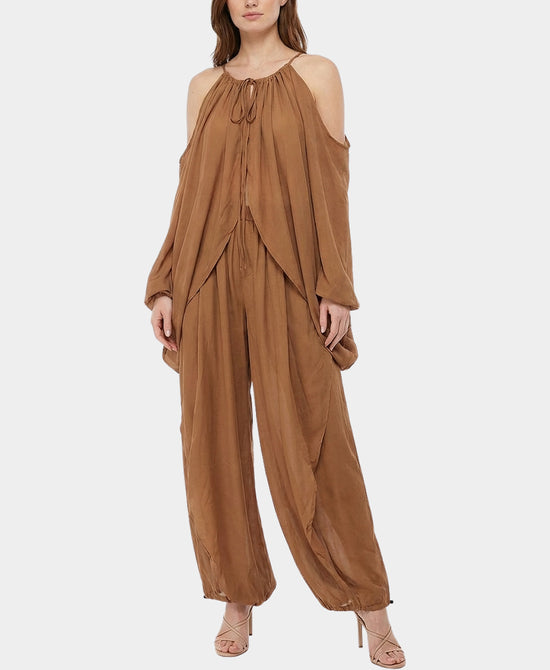Cold Shoulder Top & Ruffle Pants Set- 2 Pc Set view 1