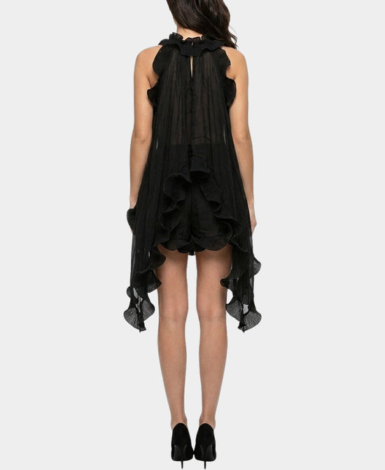 
Ruffle Hem Top & Shorts Set- 2 Pc Set in BLACK view 2