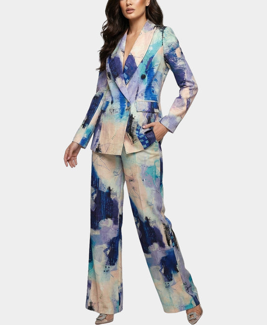 
Abstract Print Blazer & Pants Set- 2 Pc Set in MULTI view 1
