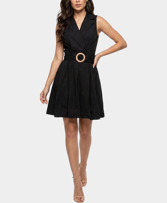 
Bubble Hem Wrap Dress in BLACK view 1
