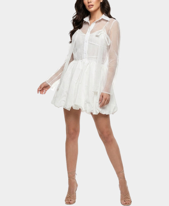
Bubble Mini Dress in WHITE view 1