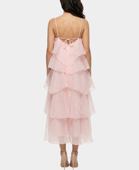
Tiered Maxi Dress w/ Rosette in PINK view 2