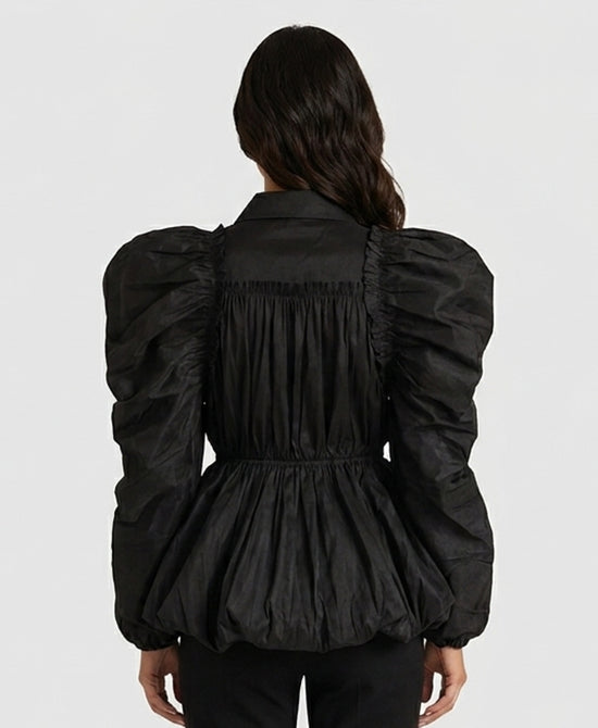 
Puff Sleeve Bubble Top in BLACK view 2