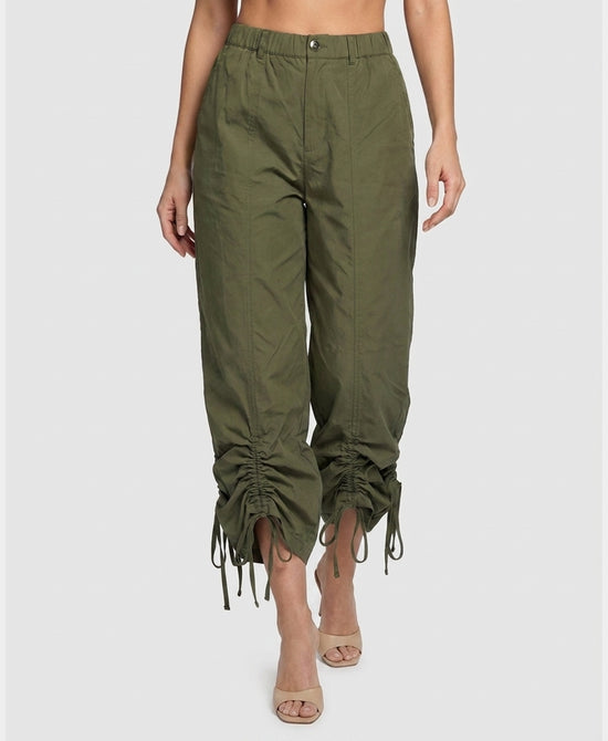 
Palazzo Drawstring Pant in OLIVE view 1