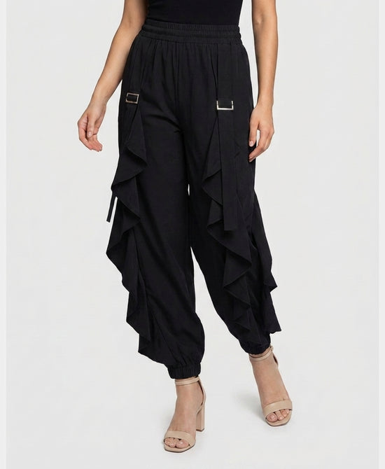 
Jogger w/ Ruffle Detail in BLACK view 1