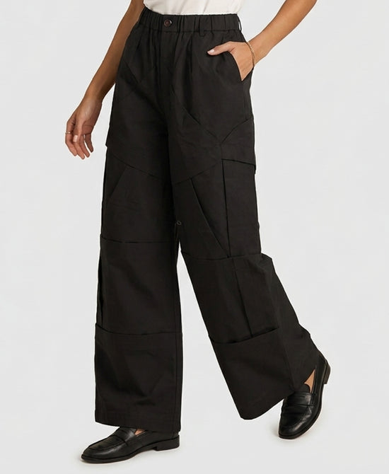 
Wide Leg Pants w/ Seams in BLACK view 1