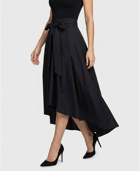 
High Waisted Hi-Lo Skirt in BLACK view 1