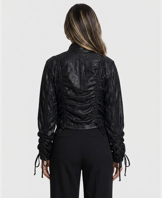 
Crop Drawstring Jacket in BLACK view 2