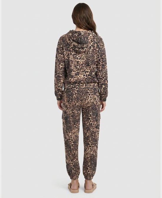 
Animal Print Zip Up & Jogger Set- 2 pc Set in BROWN MULTI view 2