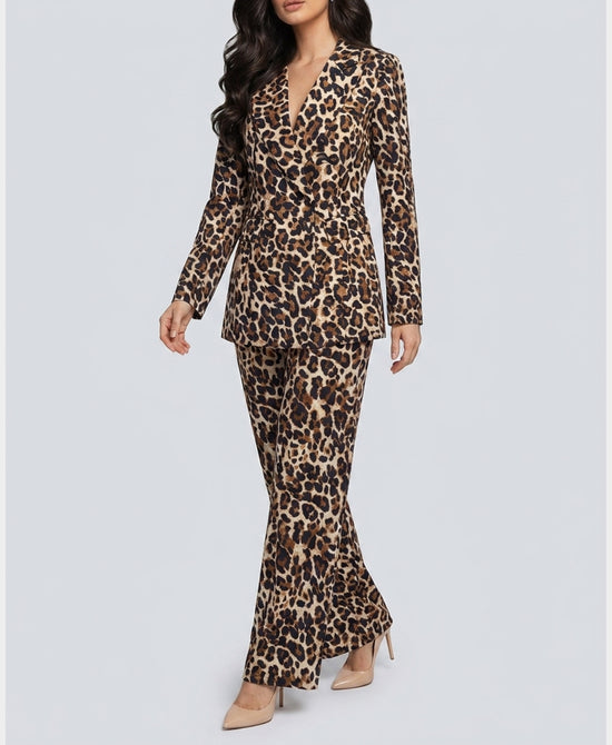 
Leopard Blazer & Pant Set- 2 Pc Set in MULTI view 1