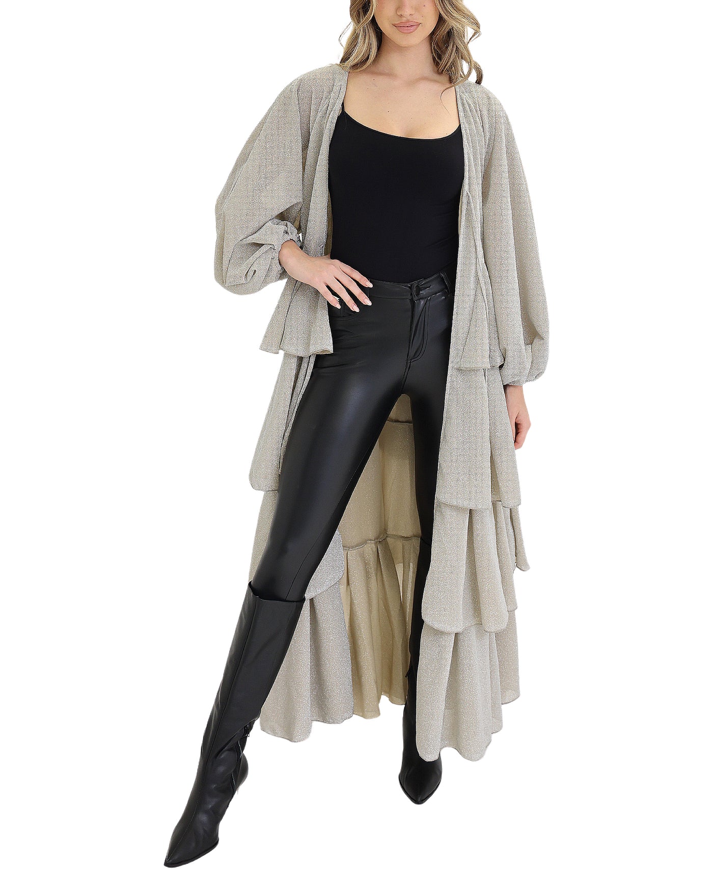 Lurex Shimmer Tiered Duster view 1