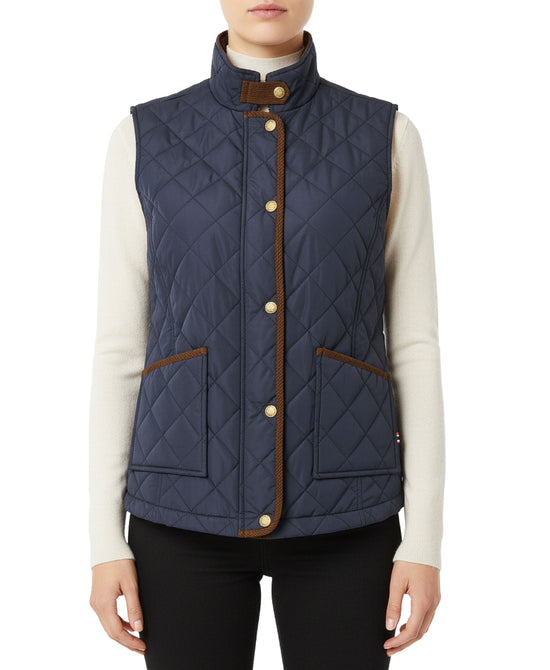 Quilted Vest w/ Corduroy Trim view 