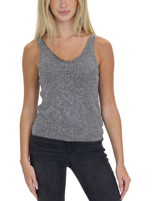 Rhinestone Shimmer Knit Top view 