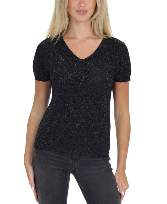 Rhinestone Shimmer Knit Top view 