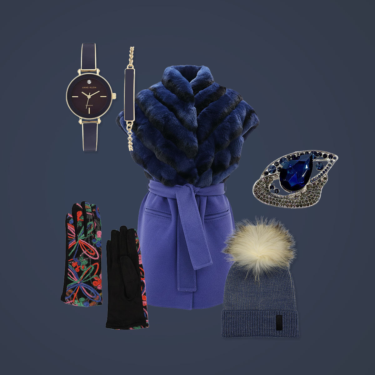 Fur. Jewels. Blue Luxe.
