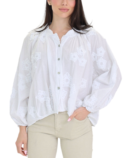 Blouse w/ Floral Detail view 