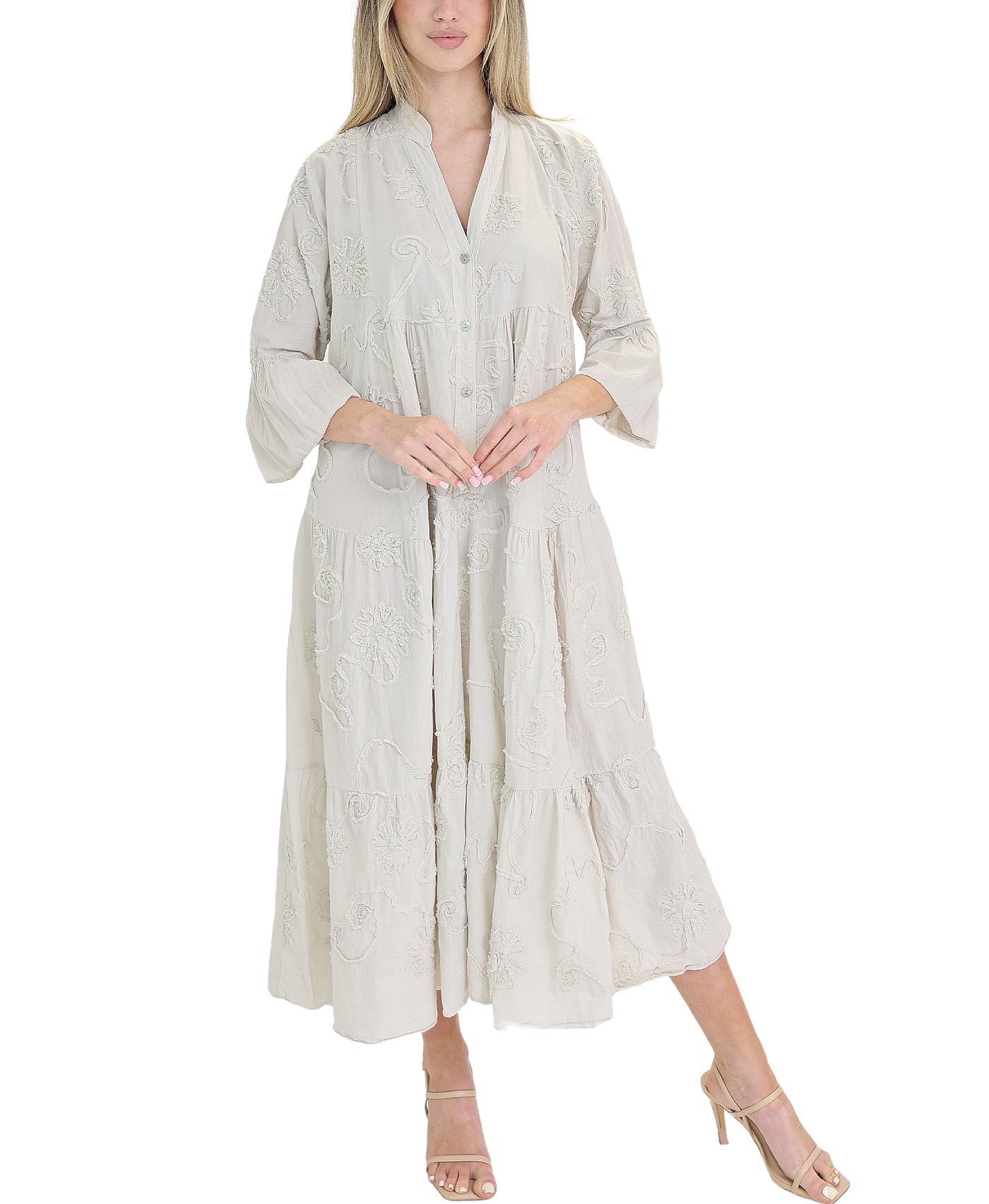 Embroidered Maxi Dress view 1