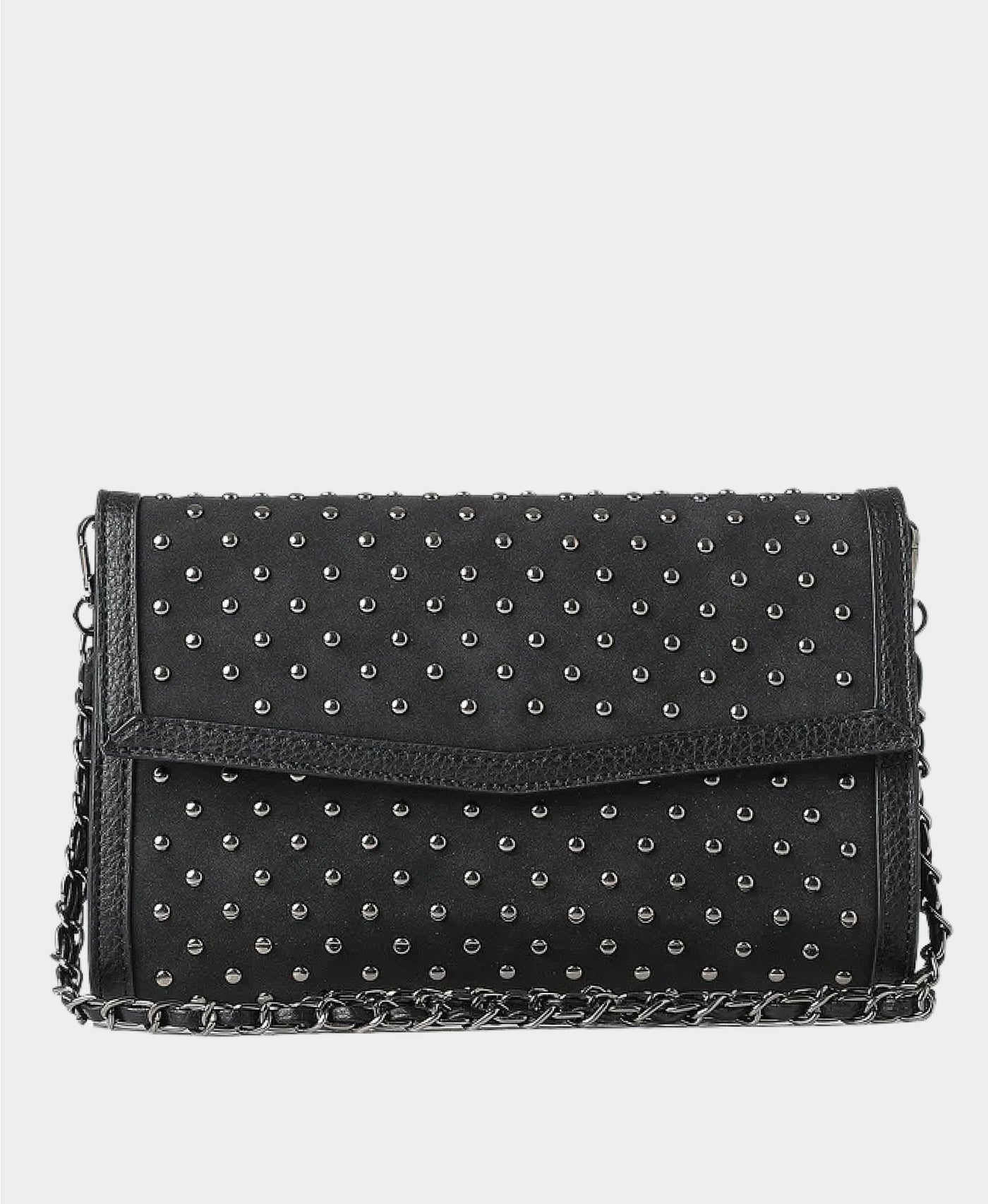 Faux Suede Studded Crossbody Bag view 1