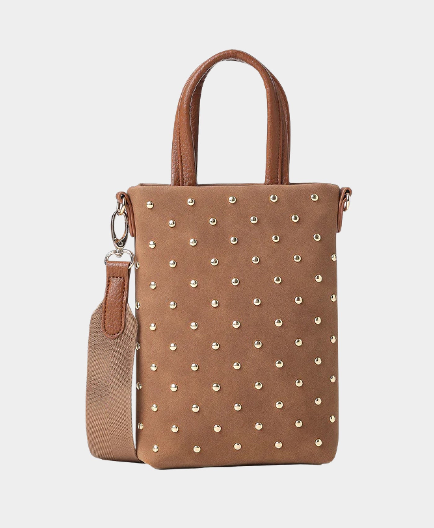 Faux Suede Studded Crossbody Bag view 2