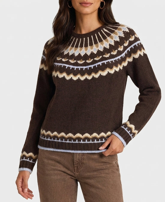 
Fair Isle Sweater in BROWN MULTI view 1