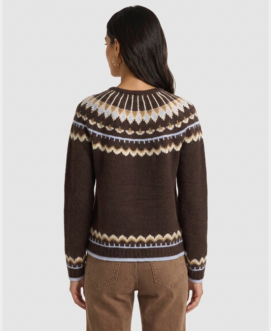 
Fair Isle Sweater in BROWN MULTI view 2