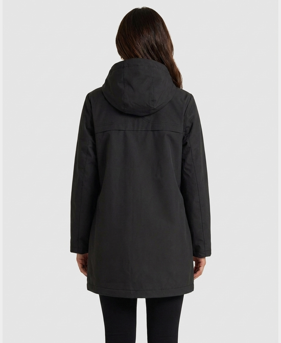 
Lined Rain Coat Mid Length in BLACK view 2