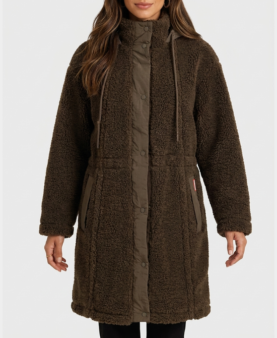 
Sherpa Coat w/ Hood in BROWN view 1