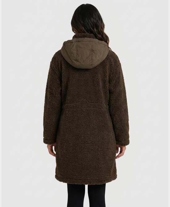 
Sherpa Coat w/ Hood in BROWN view 2