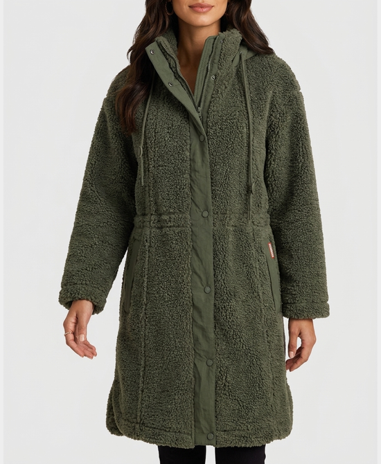 
Sherpa Coat w/ Hood in GREEN view 1