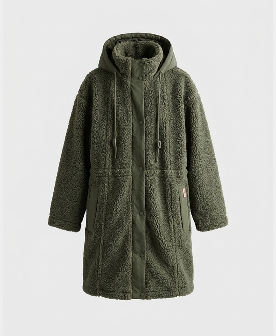 
Sherpa Coat w/ Hood in GREEN view 2
