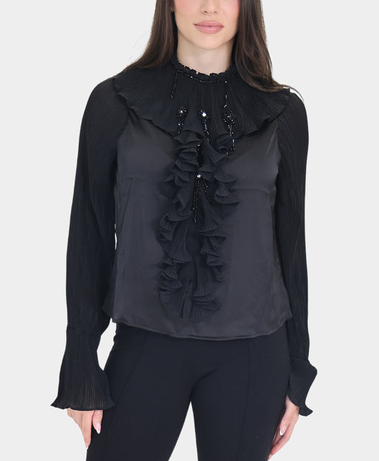 Blouse w/ Ruffles & Sequins view 