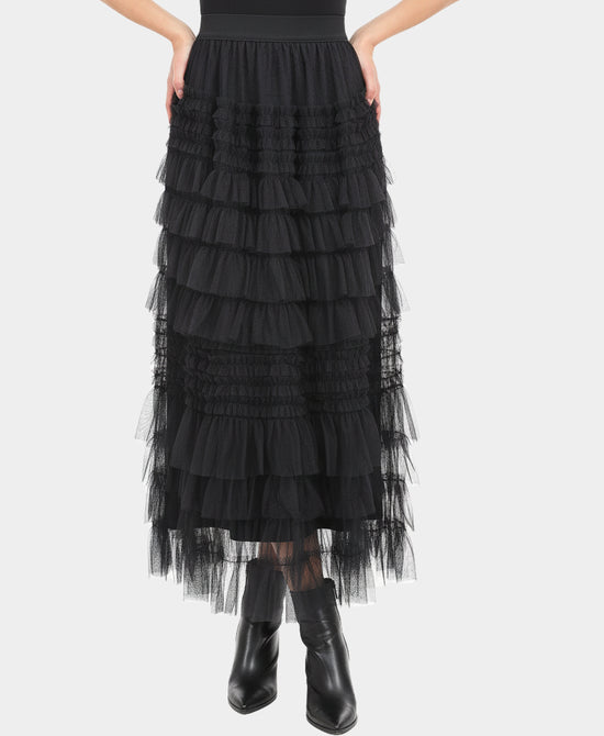 Tiered Tulle Maxi Skirt view 