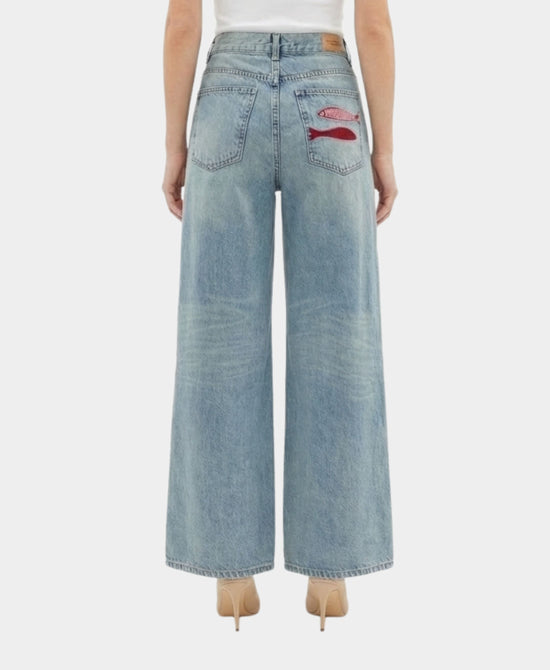 Jeans w/ Embroidered Lobster & Sardine view 2