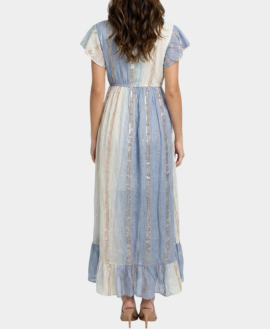 
Floral Embroidered Maxi Dress in BLUE/IVORY view 2