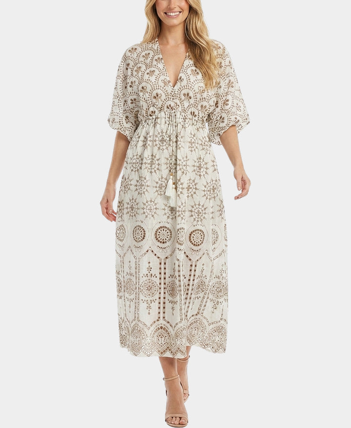 one size fits all dresses Print & Beaded Maxi Dress – FOX'S
