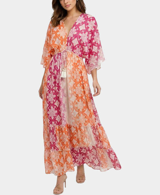 
Floral Print Maxi Dress in PINK/ORANGE view 1