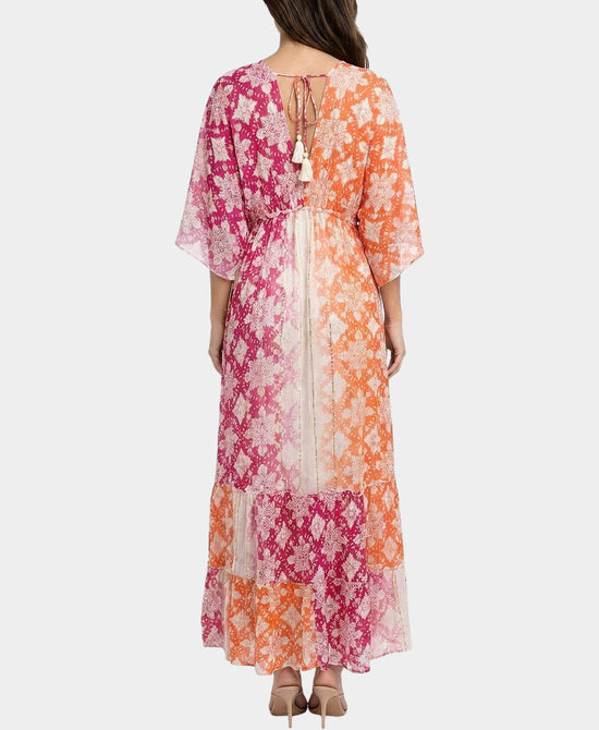 
Floral Print Maxi Dress in PINK/ORANGE view 2