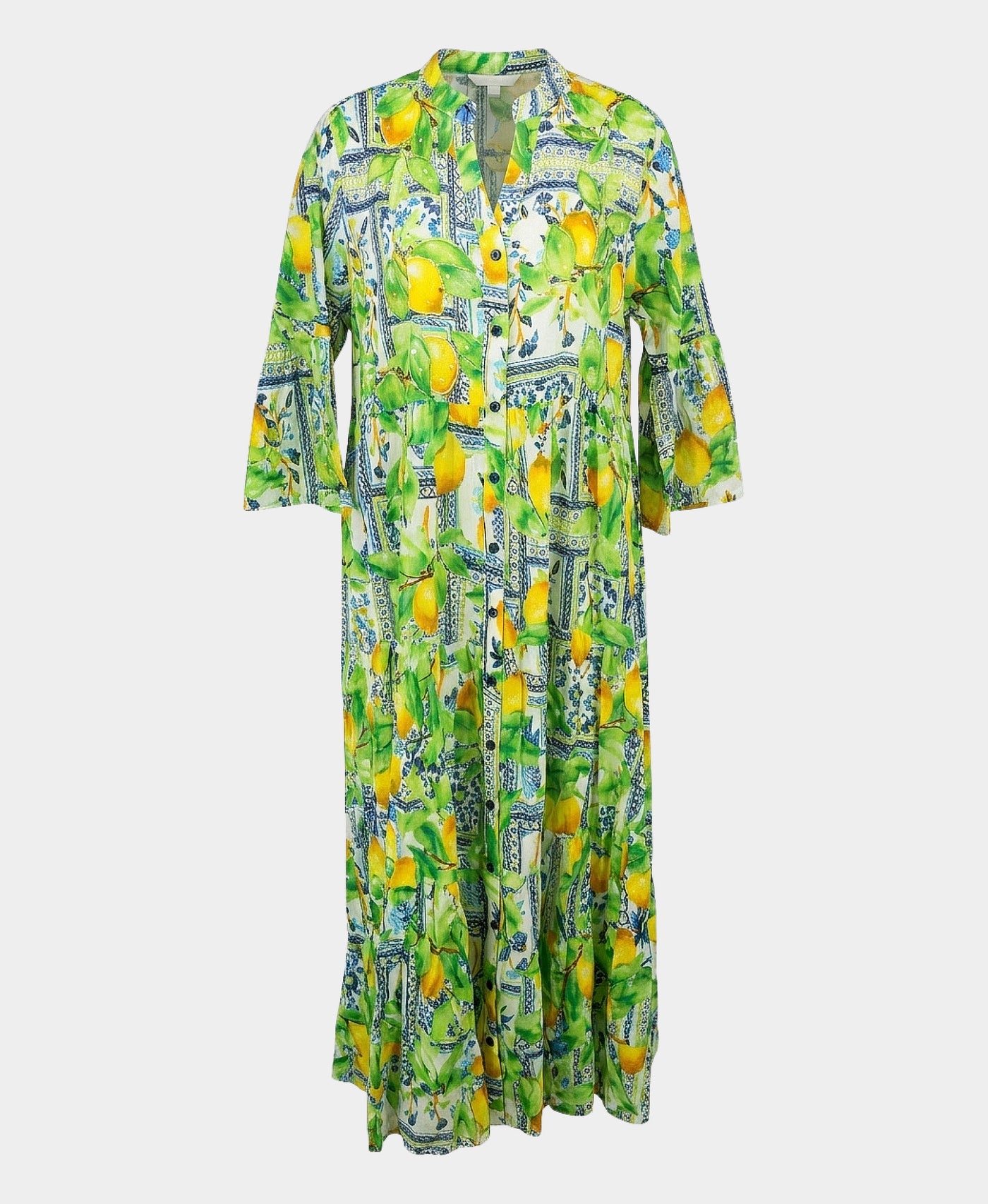 Lemon Print Maxi Dress w/ Beading – FOX'S - Online
