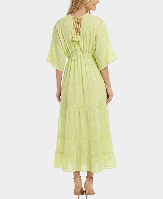 
Eyelet Beaded Maxi Dress in YELLOW view 2