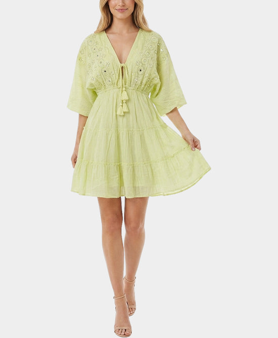 
Eyelet Beaded Dress in YELLOW view 1