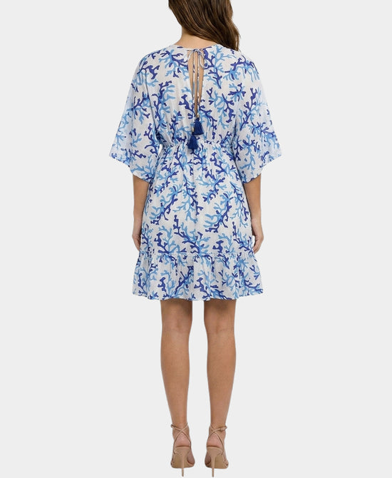 
Coral Reef Print Dress in WHITE/BLUE view 2