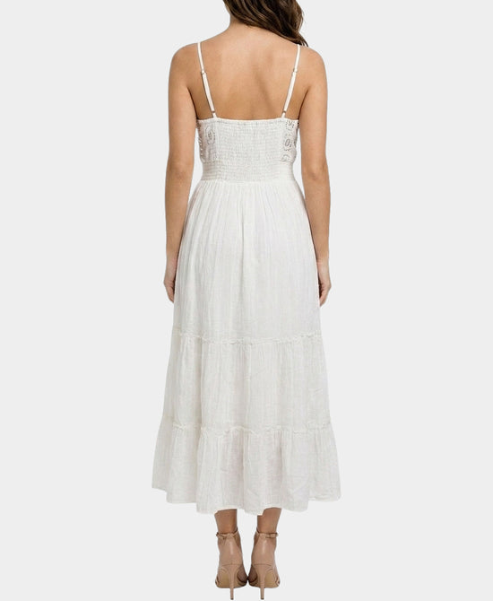 
Maxi Dress w/ Beads & Sequins in WHITE view 2