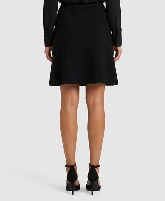 
Faux Leather & Knit Skirt in BLACK view 2