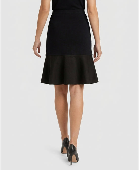 
Faux Suede &  Knit Combo Skirt in BLACK view 2