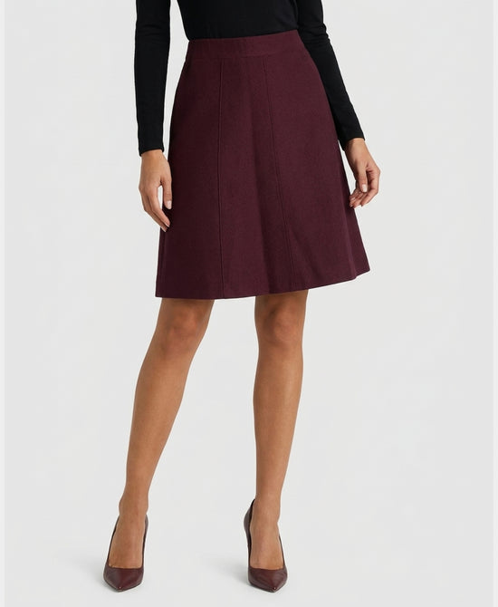 
Knit Skirt in BURGUNDY view 1